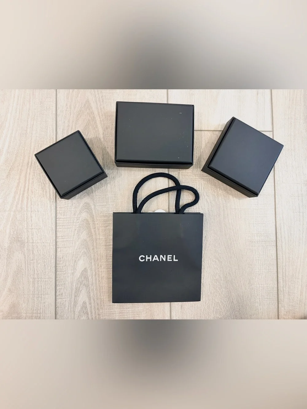 Authentic CHANEL 7 PIECES Bundle: 3 Jewelry Boxes + 3 Velvet Pouches